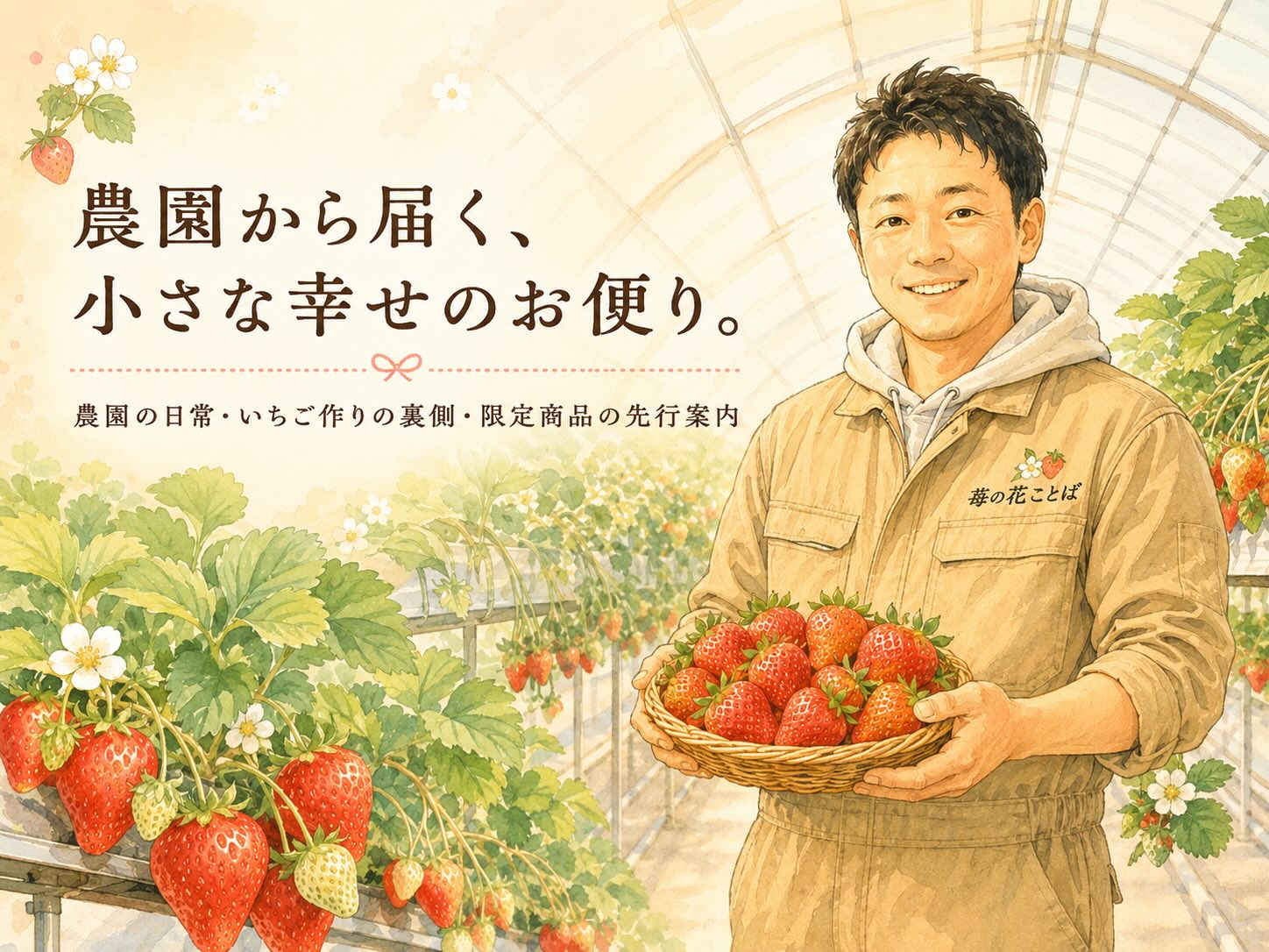 農園から届く小さな幸せのお便り。苺の花ことばのメールマガジン